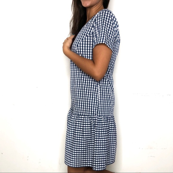 NWT J.Crew Blue White Poplin Drop Casual Dress - Picture 2 of 5